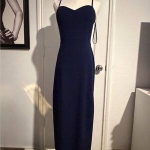 B Darlin Strapless Navy Dress